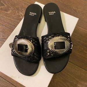 Toga Pulla Black Sandals